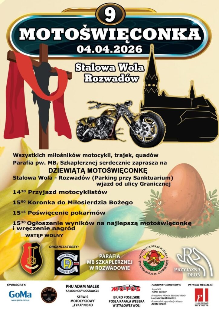 Jak co roku spotkamy się u Matki Bożej Szkaplerznej w Rozwadowie na MotoŚwięconce. ☀️
Do zobaczenia!
www.motos.edu.pl